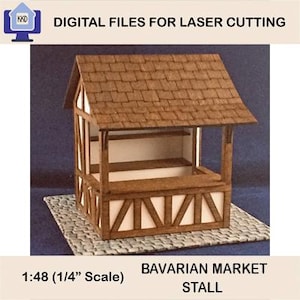 1:48 (1/4&quot;) Scale Bavarian Market Stall, Laser Cut Files (Digital Download)