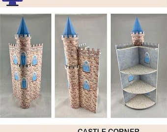Castle Shaped Display Shelf for 1:48 Scale (1/4" Scale) Miniatures, Laser Cut File (Digital Download)