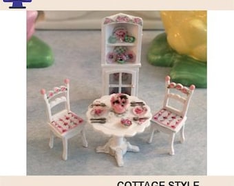 1:48 Scale (1/4" Scale) Cottage Style Kitchen Set, Laser Cut Files (Digital Download)