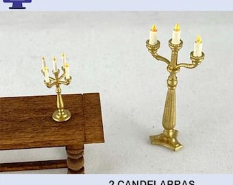3D Print File for 1:48 Scale (1/4" Scale) Candelabras in 2 Styles; STL format Only