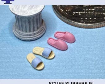 3D Print File for 1:48 Scale (1/4" Scale) Slippers in 2 Styles; STL format Only