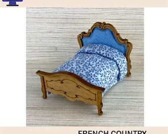 1:48 Scale (1/4" Scale) French Country Bed, Laser Cut Files (Digital Download)