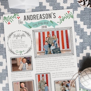 Christmas Family Newsletter Template | Year In Review Christmas Card, Holiday Card | Year In Review | Photo Christmas Card Printable DOWNLAD