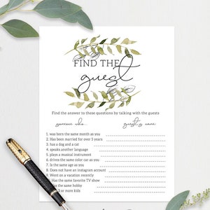 Get to know you, Find the Guest Game, Desert Bridal Shower, Easy Games, Wedding Shower, INSTANT DOWNLOAD Couples Shower, Printable, bp97