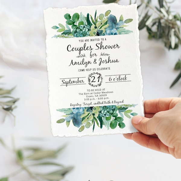 Faire-part de douche de mariage, faire-part de douche nuptiale d'eucalyptus, verdure, invitation de douche, téléchargement immédiat, modèle, mariée, merci, eg28