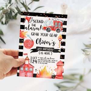 Fireman Invitation | INSTANT Download, Fire Truck Birthday Invite Fireman Birthday Invitation Firefighter Birthday Invite Boys Birthday