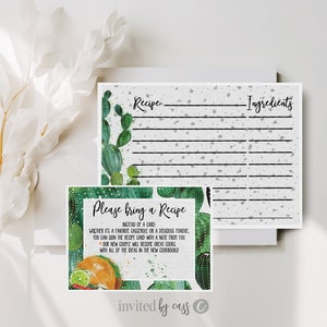 Recipe Cards + Requests Taco 'bout love Bridal Shower, Wedding Shower, Please Bring a Recipe, Taco 'bout love Shower, Instant Printable