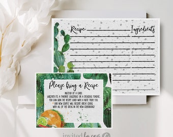 Recipe Cards + Requests Taco 'bout love Bridal Shower, Wedding Shower, Please Bring a Recipe, Taco 'bout love Shower, Instant Printable