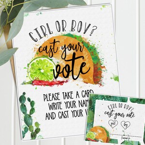 Fiesta Baby Shower Game - Gender Reveal Cast your vote - Instant Download Printable - ACTUALLY FUN shower games -Taco Bout Love TF117