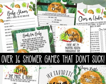 Fiesta Baby Shower Games - Over 16 - printable - ACTUALLY FUN shower games - Taco Bout Love Baby Shower Southwestern, Gender Neutral TF117