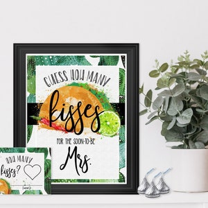 Fiesta Bridal Shower Game - Guess how many kisses + cards - printable - ACTUALLY FUN shower games - Taco Bout Love Southwestern TB121