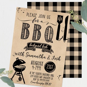 Instant Access, BBQ Invitations, BBQ Birthday, BBQ Party Invitations, Backyard bbq, Barbecue Party Invitations, Housewarming, Rustic Invite