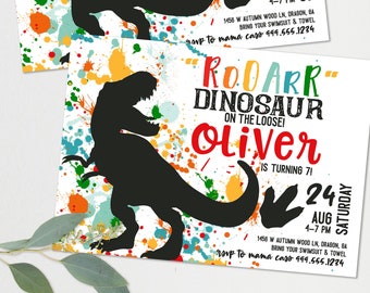 Dinosaur Birthday Invitation | Any Age | Instant Digital Download | Printable Invitation - TRX12