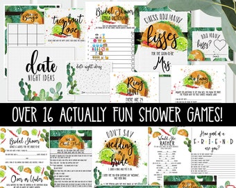 Fiesta Bridal Shower Games - Over 16 - printable - ACTUALLY FUN shower games - Taco Bout Love Bridal Shower Southwestern, Couples TB121