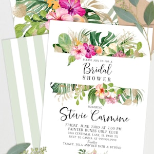 INSTANT DOWNLOAD - Gold Floral Palm Tropical Bridal Shower Invitation - Floral Luau Bridal Shower - Hawaiian Bridal Shower  PL19