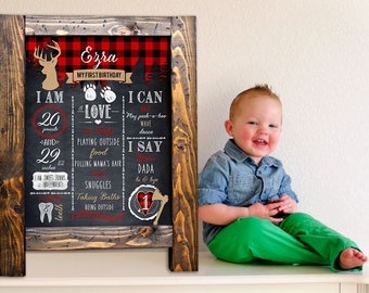 Lumberjack First Birthday, Chalkboard Board, Instant Download Any Age, Lumberjack Birthday Poster, Custom Lumberjack First, Buffalo Plaid