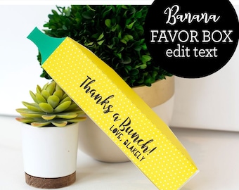 Banana Favor Boxes | INSTANT Download | Birthday Favors | Class Treat Box |  Monkey Jungle Zoo |  Monkey Birthday - MKY13