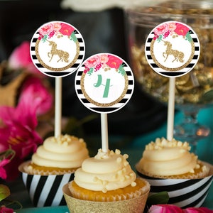 Magical Unicorn Birthday Decorations- Pink with Glitter- Unicorn Birthday - Printable Instant Download