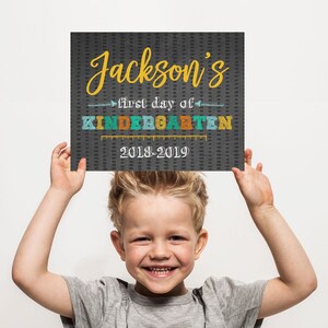 First Day of School Sign. Boy Back to School Chalkboard, ANY GRADE, EDITABLE Last Day, 1st Day School Printable, Instant Download