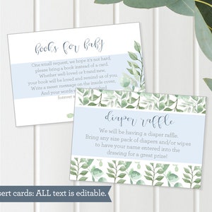 Bundle Baby Boy Shower Decor Shower Games, Printable Blue Greenery Pancakes Baby Brunch, Editable Watercolor, Instant Download DB19 image 9