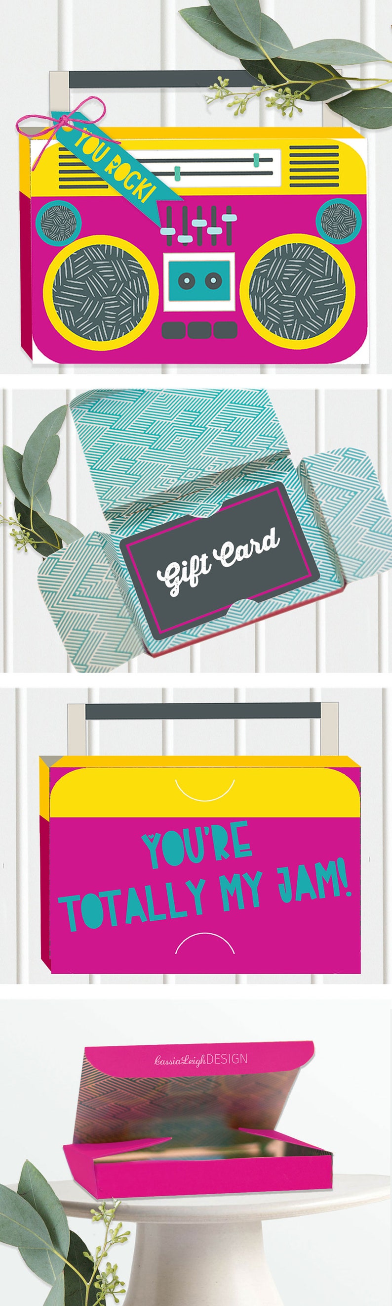DIY 90's Retro Boombox Gift Card Holder Instant Download Etsy