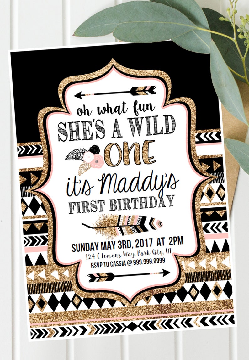 Tribal Wild One Birthday Invites and Decorations Printable - Etsy