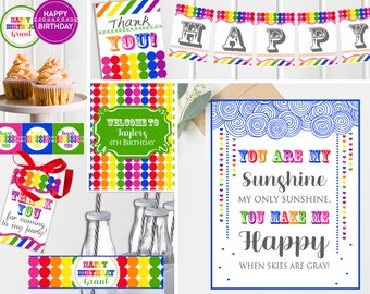 Rainbow Birthday Party | Art Party | Art Birthday Decorations | Art Party Printables | Artist Party | Rainbow Birthday | INSTANT Download