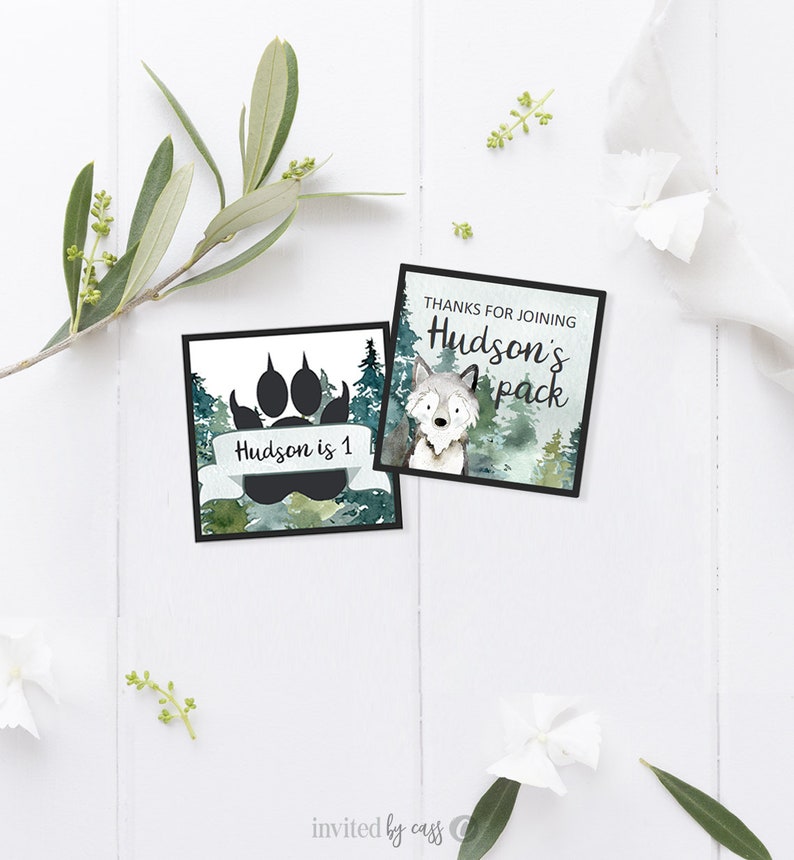 Wolf Party Cake & Cupcake Toppers First Birthday Second Etsy