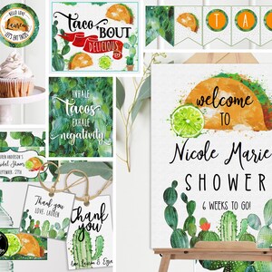 HUGE BUNDLE Taco Bridal Shower Invitation Decor Cactus, Taco Bout Love Shower, Fiesta Bridal Shower, Southwestern, Taco Tuesday TB121 image 5