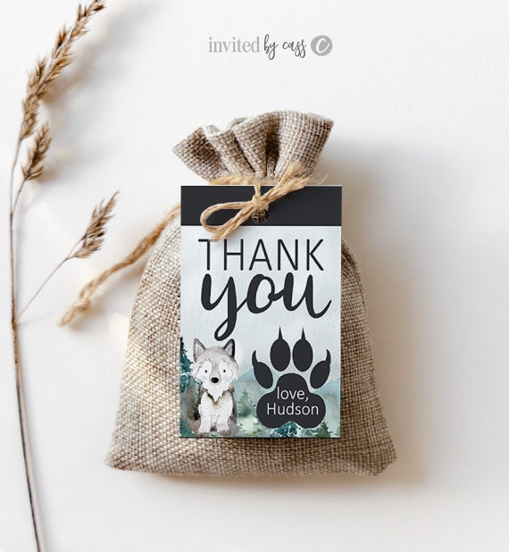 Wolf Party Favor Tags | Thank you | First Birthday, Second, Third | Howling Good Time Wolf | Printable | Boys 1st birthday | Howling Party Il_570xn