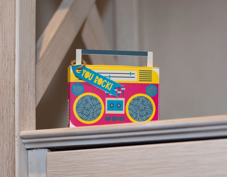 DIY 90's Retro Boombox Gift Card Holder Instant Download Etsy