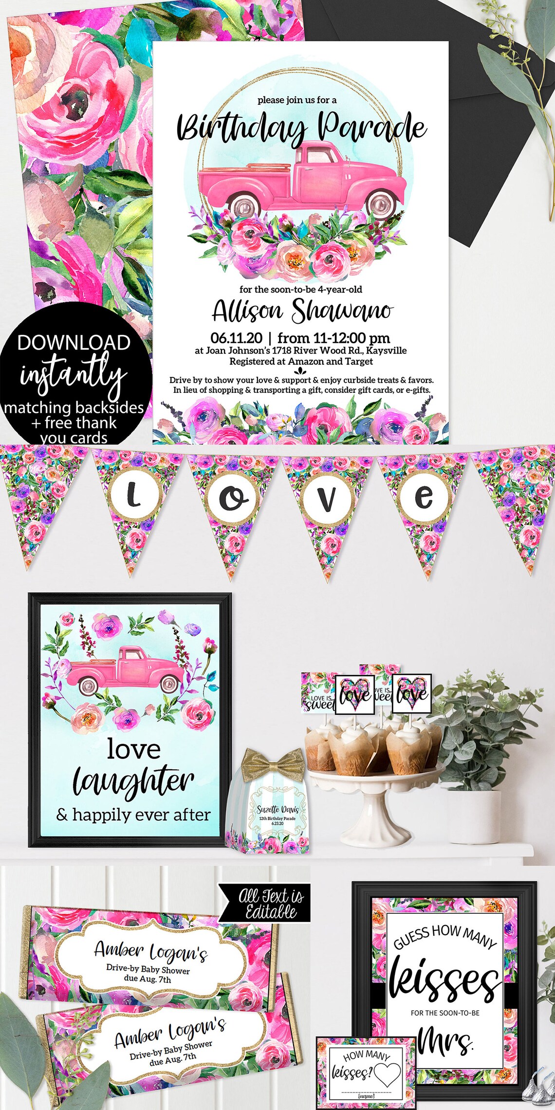 BUNDLE Invites Quarantine Bridal SHOWER Drive By Shower Etsy