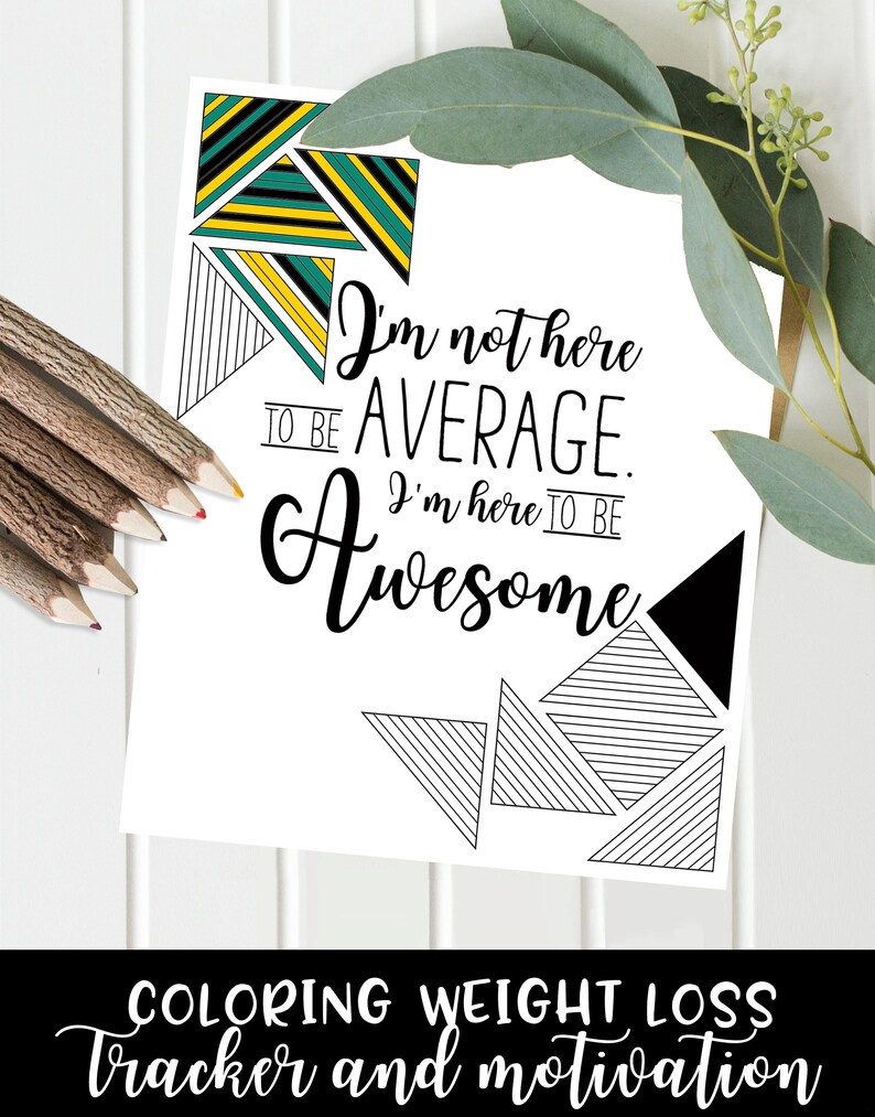 Weight Loss Tracker Coloring Page Fitness Motivation and Etsy