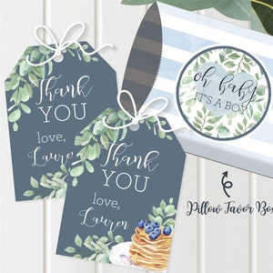 Bundle Baby Boy Shower Decor Shower Games, Printable Blue Greenery Pancakes Baby Brunch, Editable Watercolor, Instant Download DB19 image 7