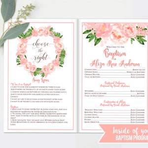 LDS Girls Baptism Program Fully Editable Photo Option, Printable Folded Baptism Program Great to be 8 Mormon Baptism Program INSTANT image 4