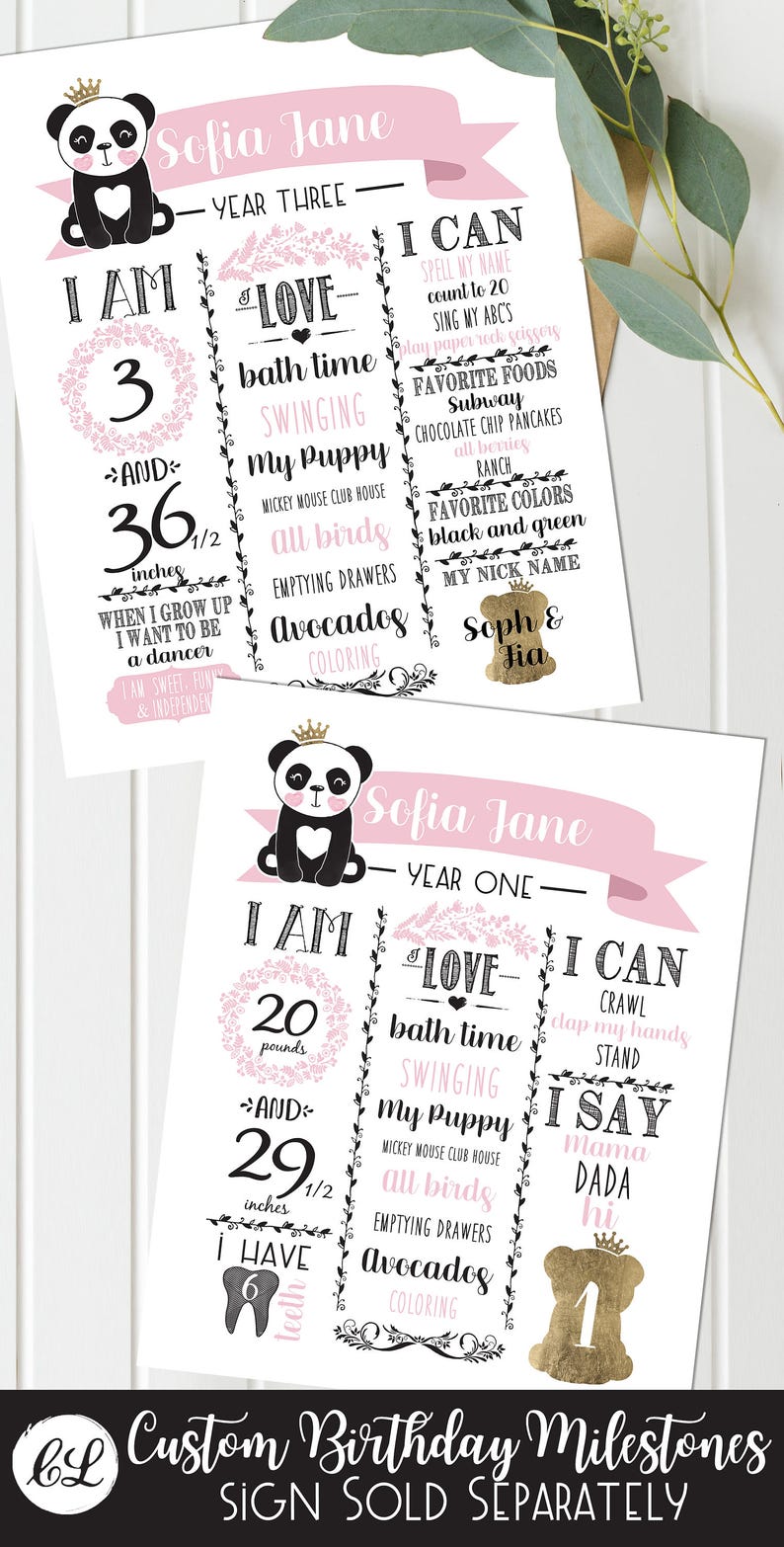 Panda Birthday Invitations and Decorations Black White and Pink with Gold Panda Princess Girls Birthday Full Collection Digital image 3