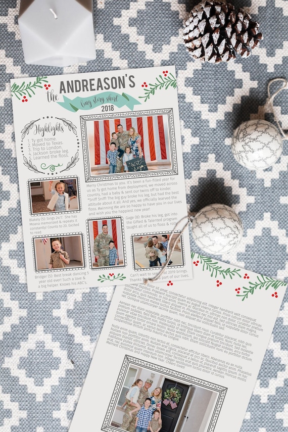 Christmas Family Newsletter Template Year In Review Christmas Card Holiday Card Year In Review Photo Christmas Card Printable Downlad By Cassia Leigh Design Catch My Party