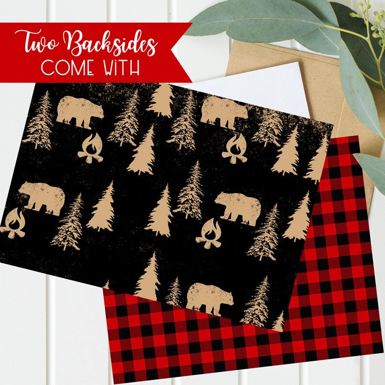 Lumberjack first birthday invites Photo Buffalo Plaid Lumberjack birthday Printable Invite Digital Download image 9