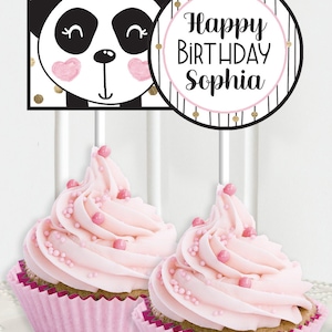 Panda Party Bundle Pink Panda Birthday Party Printable Decorations Set Instant Download Printable Girls Birthday Panda Princess image 6