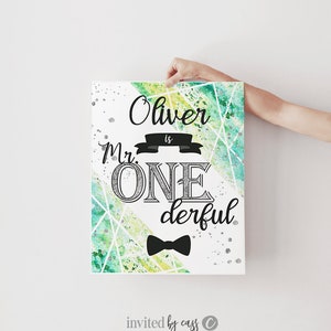 1° compleanno ragazzo, Mr ONEderful cartello di benvenuto per il compleanno di un anno, poster Mr ONE derful, grande cartello per il primo compleanno, download immediato
