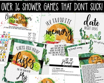 Over 16 - printable - ACTUALLY FUN shower games - Fiesta Bridal Shower Games - Taco Bout Love Bridal Shower Southwestern, Couples TB121