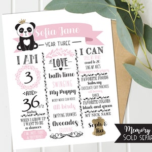 Panda Party Bundle Pink Panda Birthday Party Printable Decorations Set Instant Download Printable Girls Birthday Panda Princess image 8