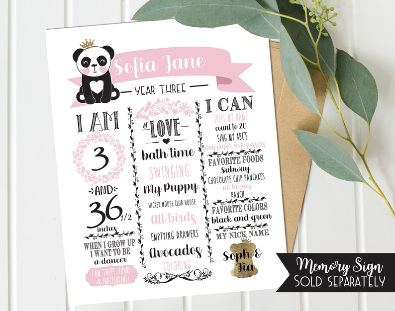 Panda Party Bundle Pink Panda Birthday Party Printable Decorations Set Instant Download Printable Girls Birthday Panda Princess image 8