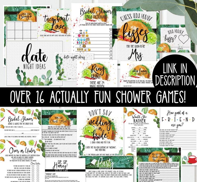 Fiesta Bridal Shower Game Don't Say Wedding / Bride Ring Game printable ACTUALLY FUN shower games Taco Bout Love Southwestern TB121 image 6