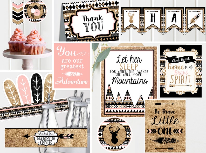 Tribal Wild One Birthday Invites and Decorations Printable - Etsy