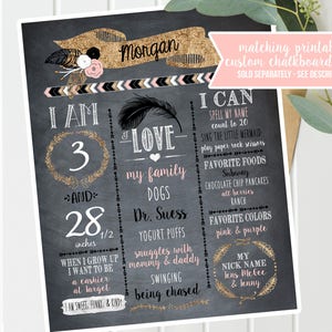 Tribal Wild one Birthday Invites and Decor Printable ANY AGE Pink Black Gold First Second Third Wild One Birthday Instant Download image 5