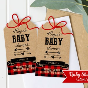 BUNDLE Buffalo Plaid Baby Shower Invitation Rustic Boy Baby Shower Invitation Decor Lumberjack Baby Shower Invitation Red Plaid image 4