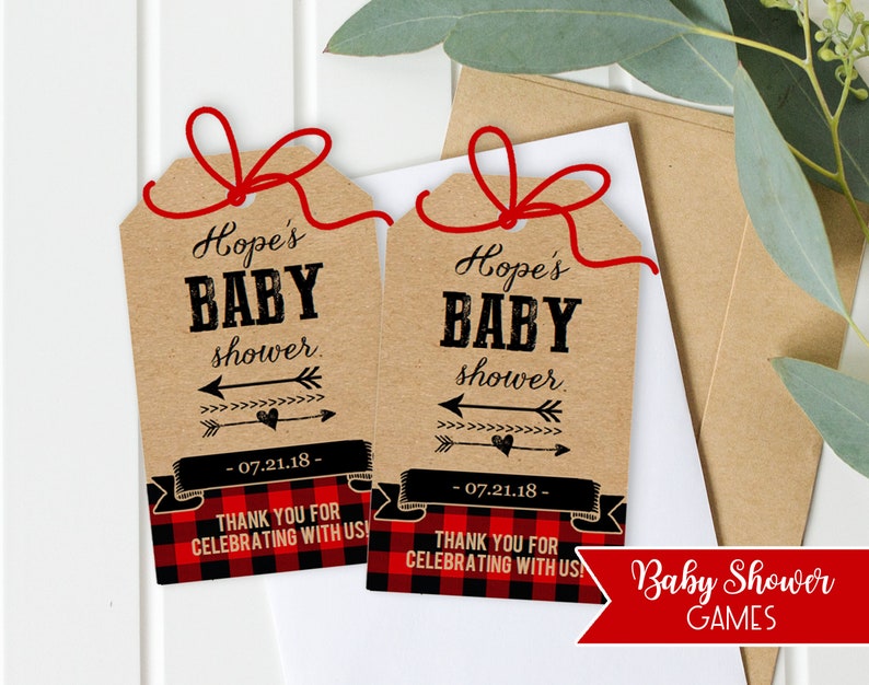 BUNDLE Buffalo Plaid Baby Shower Invitation Rustic Boy Baby Shower Invitation Decor Lumberjack Baby Shower Invitation Red Plaid image 4