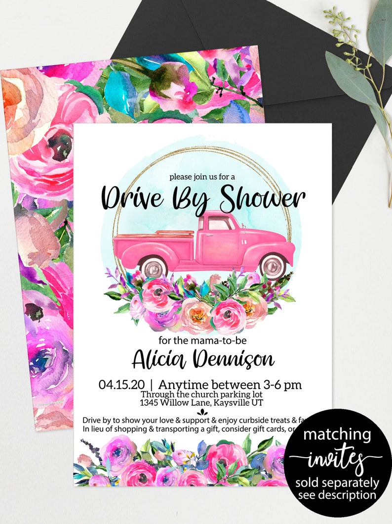 Advice and Wishes for the Mama-to-be, Baby Shower Game, Bright Floral Shower, Drive Thru Drive by Shower Game, Baby Shower, Pregnancy image 6