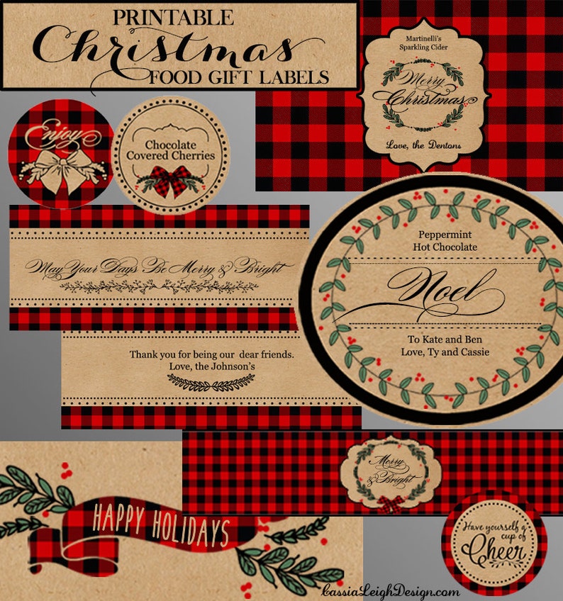 Christmas Neighbor Gifts Food Gift Labels Printable Christmas Labels Instant Download image 1